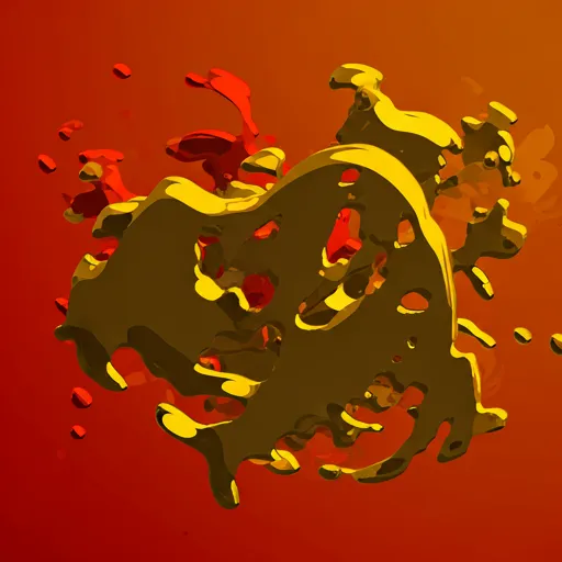 Abstract 3D digital sculpture with fluid metallic gold textures