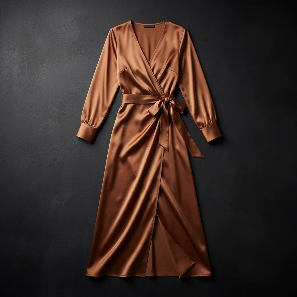 Bronze silk dress input material picture